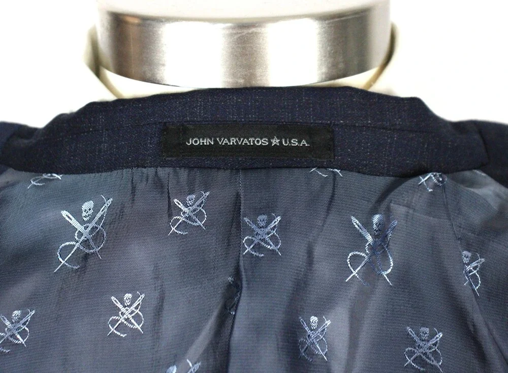John Varvatos Bleecker Jacket Mens 42 R Navy Crepe Reda Wool Blazer Sport Coat